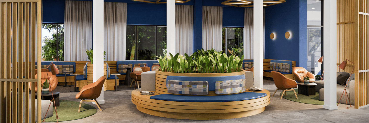 Rendering of The Lounge at The Pavilion at York Mills & Leslie.